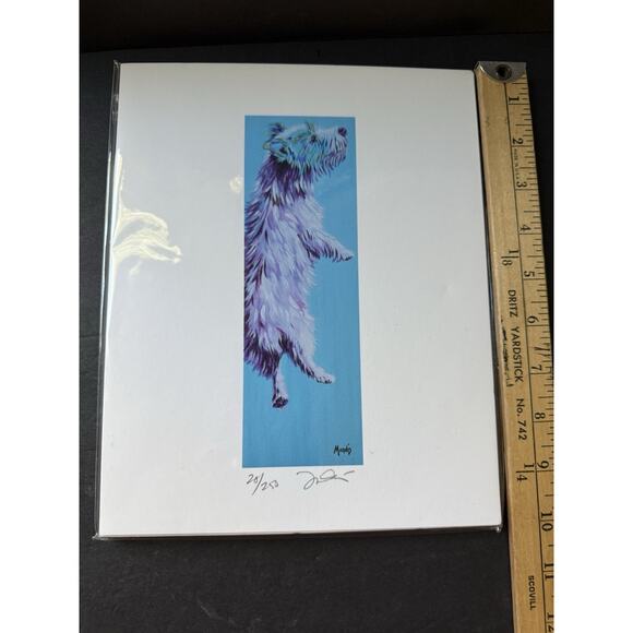 Yorkie Artisan Print 8x 10 Numbered Signed Art Print 20/250 Colorful Whimsy - Picture 5 of 8